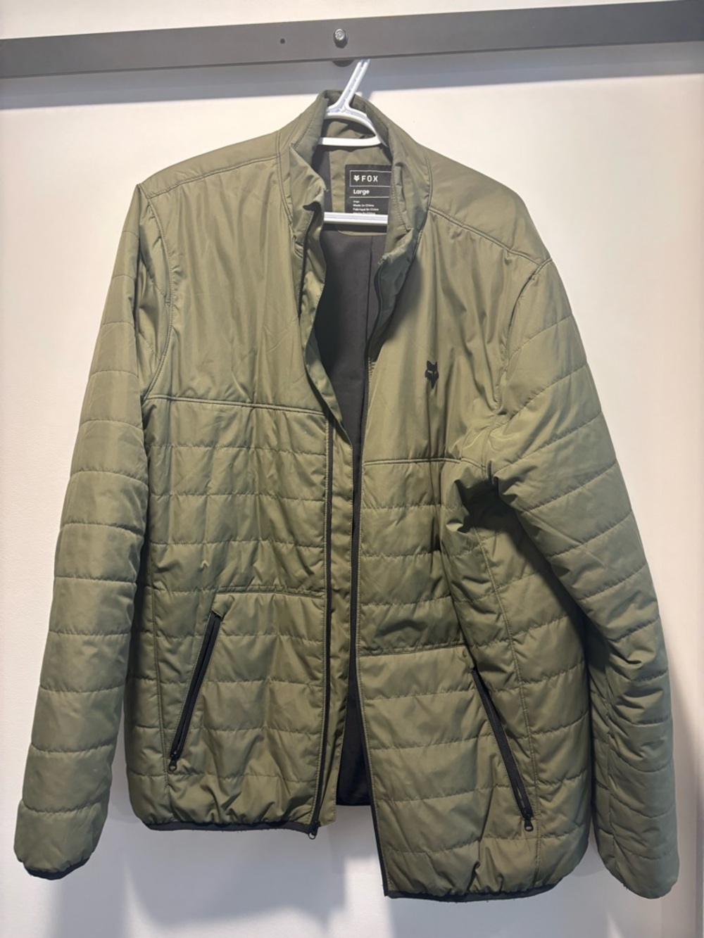 Fox Men's Quilted Jacket in Olive Green